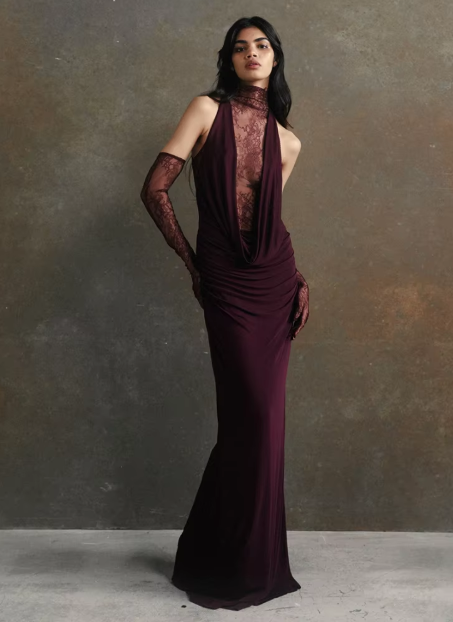 Fabbiyah - Turtleneck pleated dress